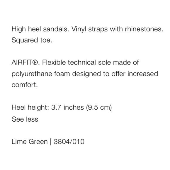 Zara Vinyl Lime Green Rhinestone Squared Toe High Heels Sandals Shoes - Picture 8 of 14